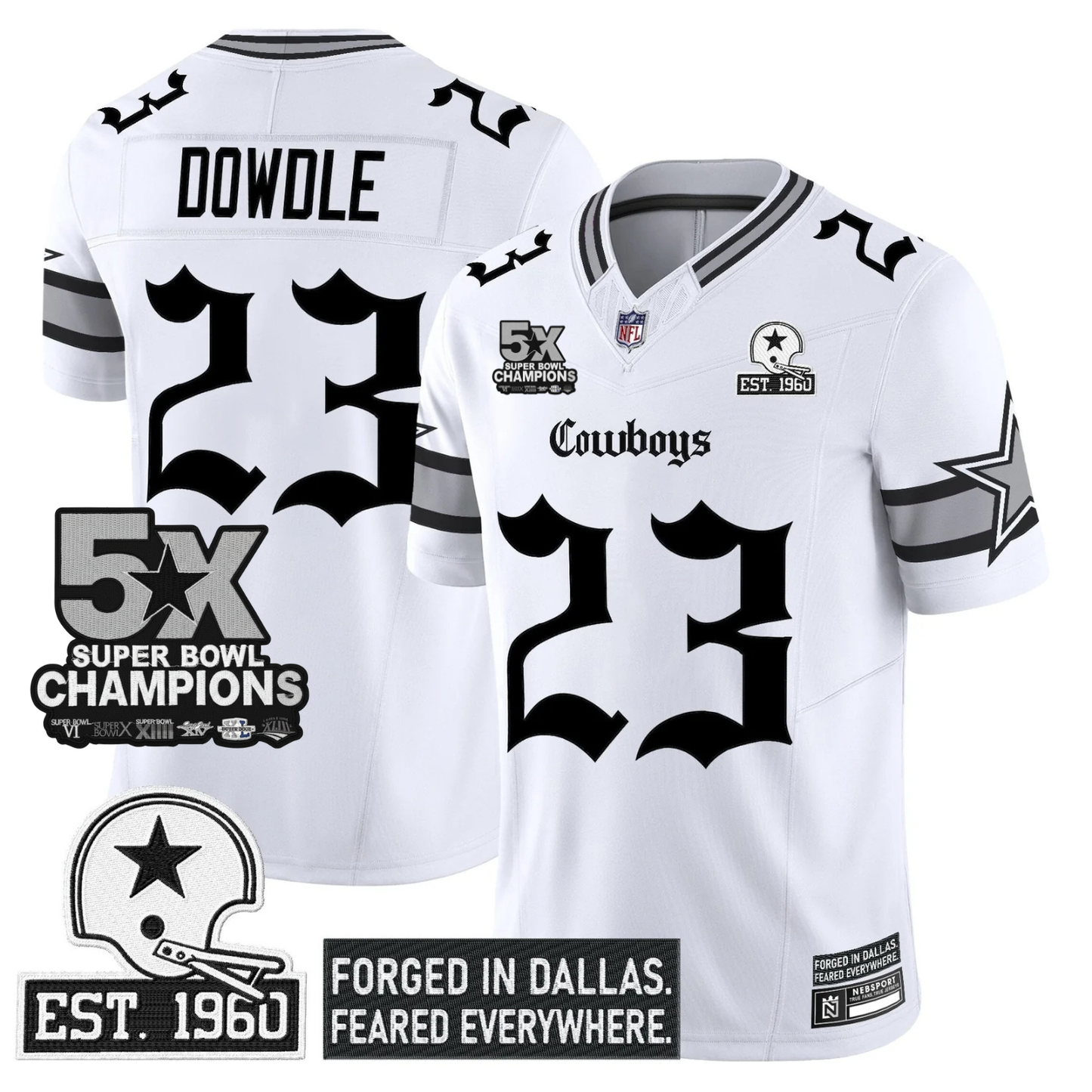 DAL 'Gothic Lone Star Edition' 5x Champions Patch Vapor Limited Jersey - All Stitched