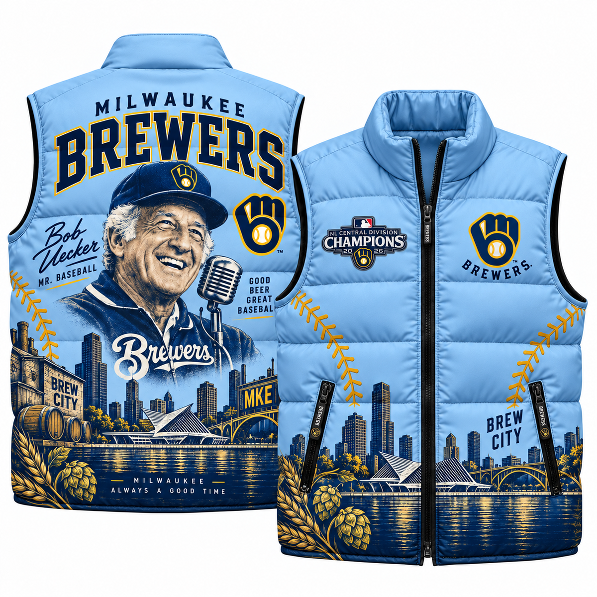 MIL Bob Uecker Puffer Vest - Printed