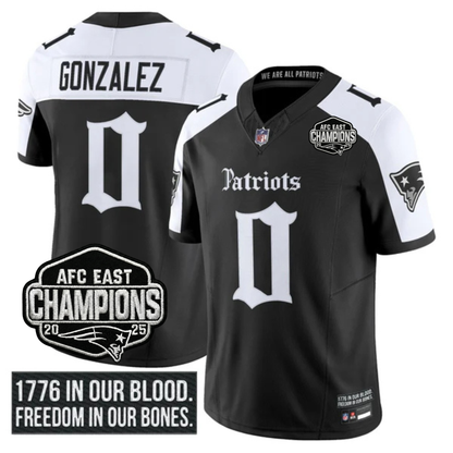 NE 'Gothic Revolution Edition' AFC East Champions Patch Vapor Limited Jersey - All Stitched