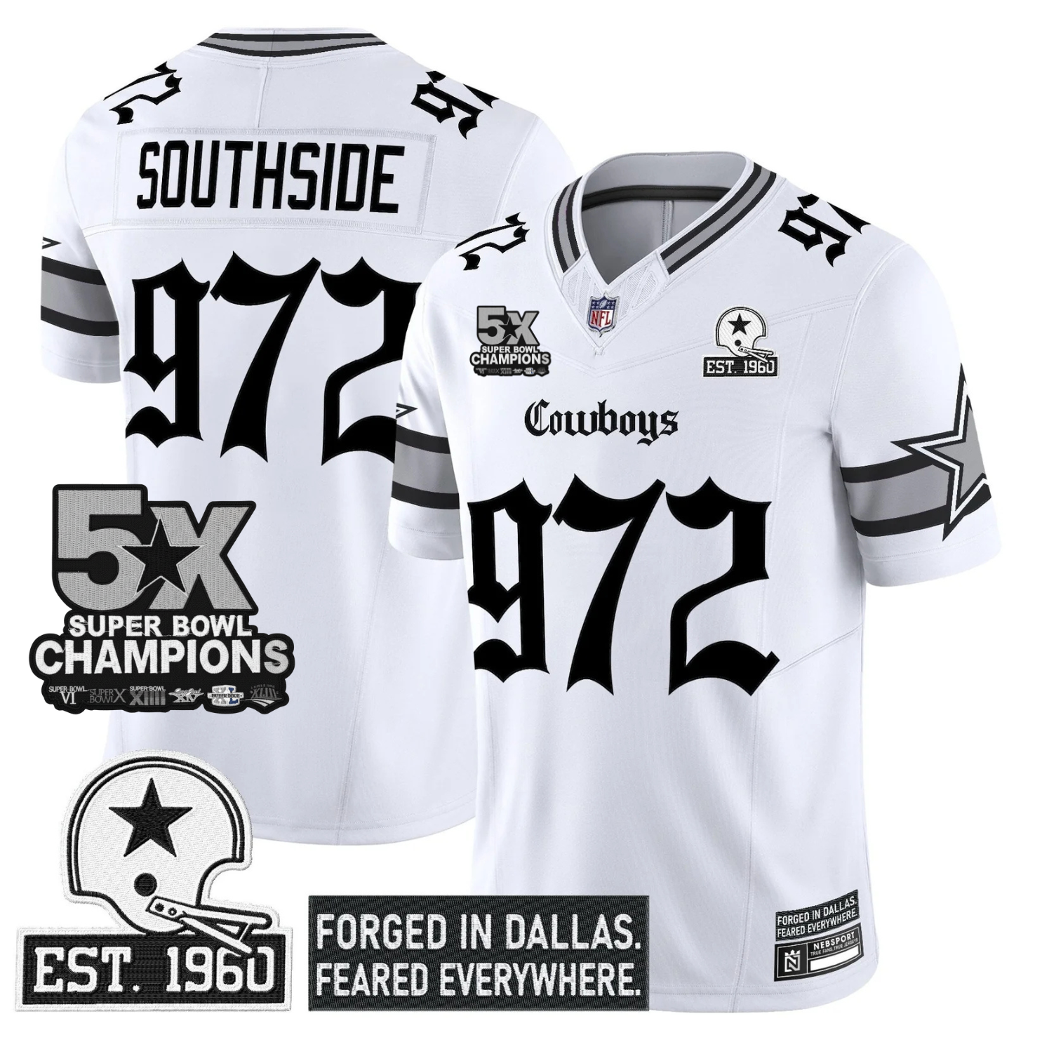 DAL 'Gothic Lone Star Edition' 5x Champions Patch Vapor Limited Jersey - All Stitched