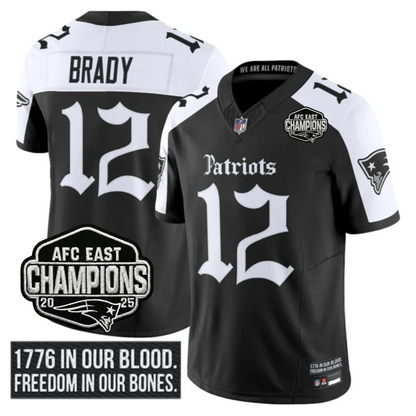 NE 'Gothic Revolution Edition' AFC East Champions Patch Vapor Limited Jersey - All Stitched