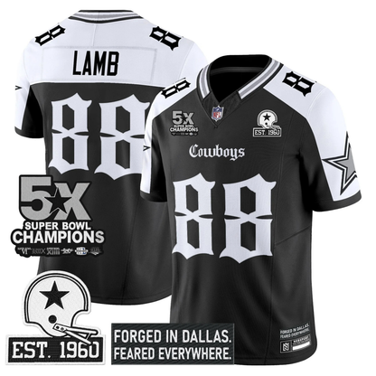 DAL 'Gothic Lone Star Edition' 5x Champions Patch Vapor Limited Jersey - All Stitched