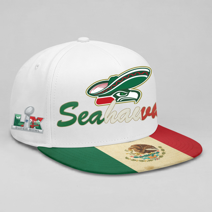Seattle Seahawks Mexico Edition Personalized Snapback Cap - Printed