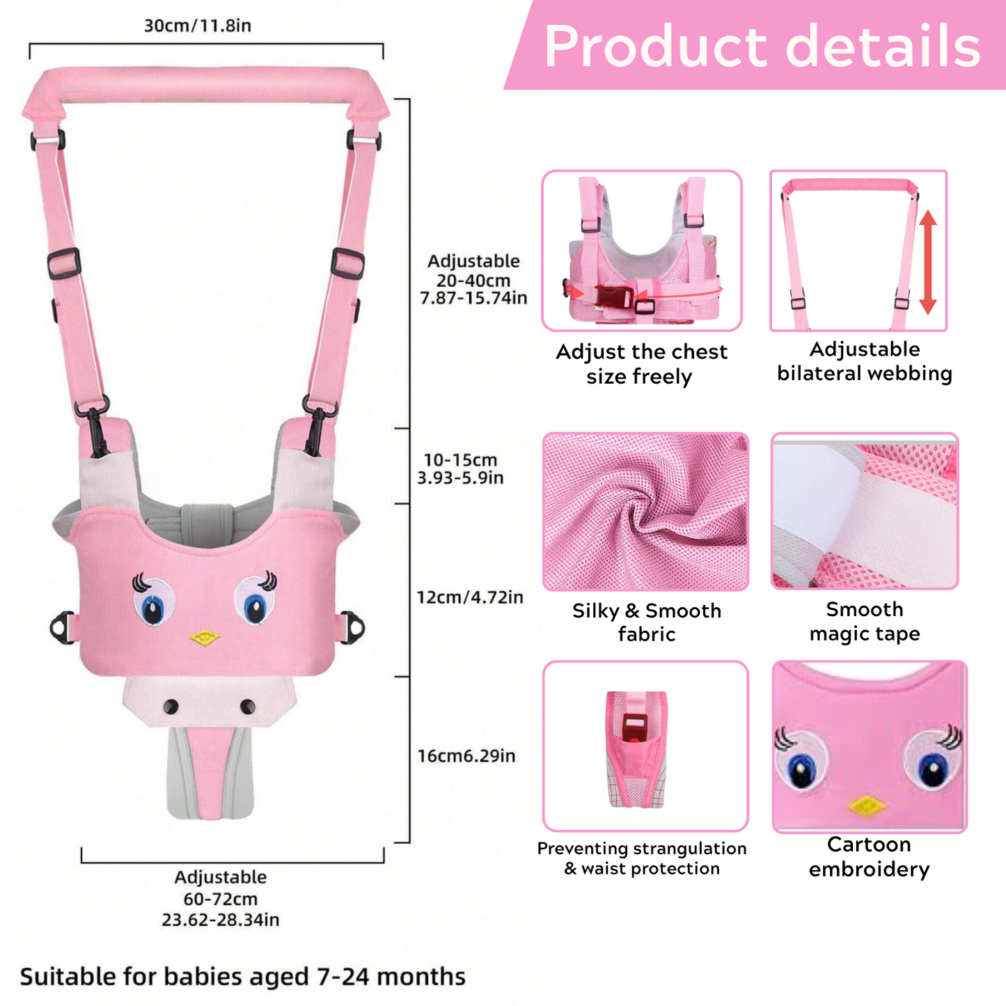 Baby Walking Harness Breathable Handheld