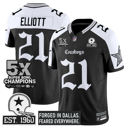 DAL 'Gothic Lone Star Edition' 5x Champions Patch Vapor Limited Jersey - All Stitched