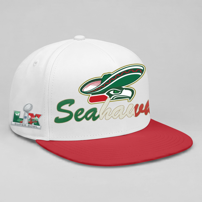 Seattle Seahawks Mexico Edition Personalized Snapback Cap - Printed