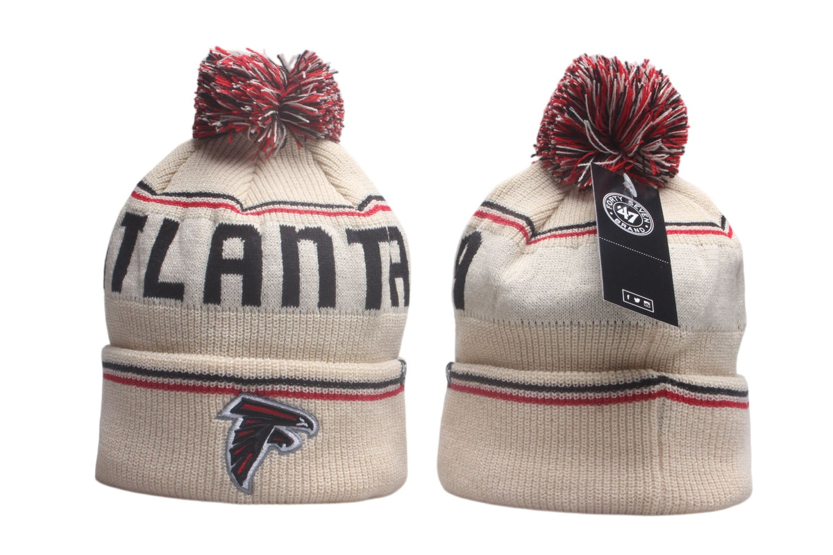 Atlanta Falcons Cuffed Knit Hat with Pom - Embroidered Patch