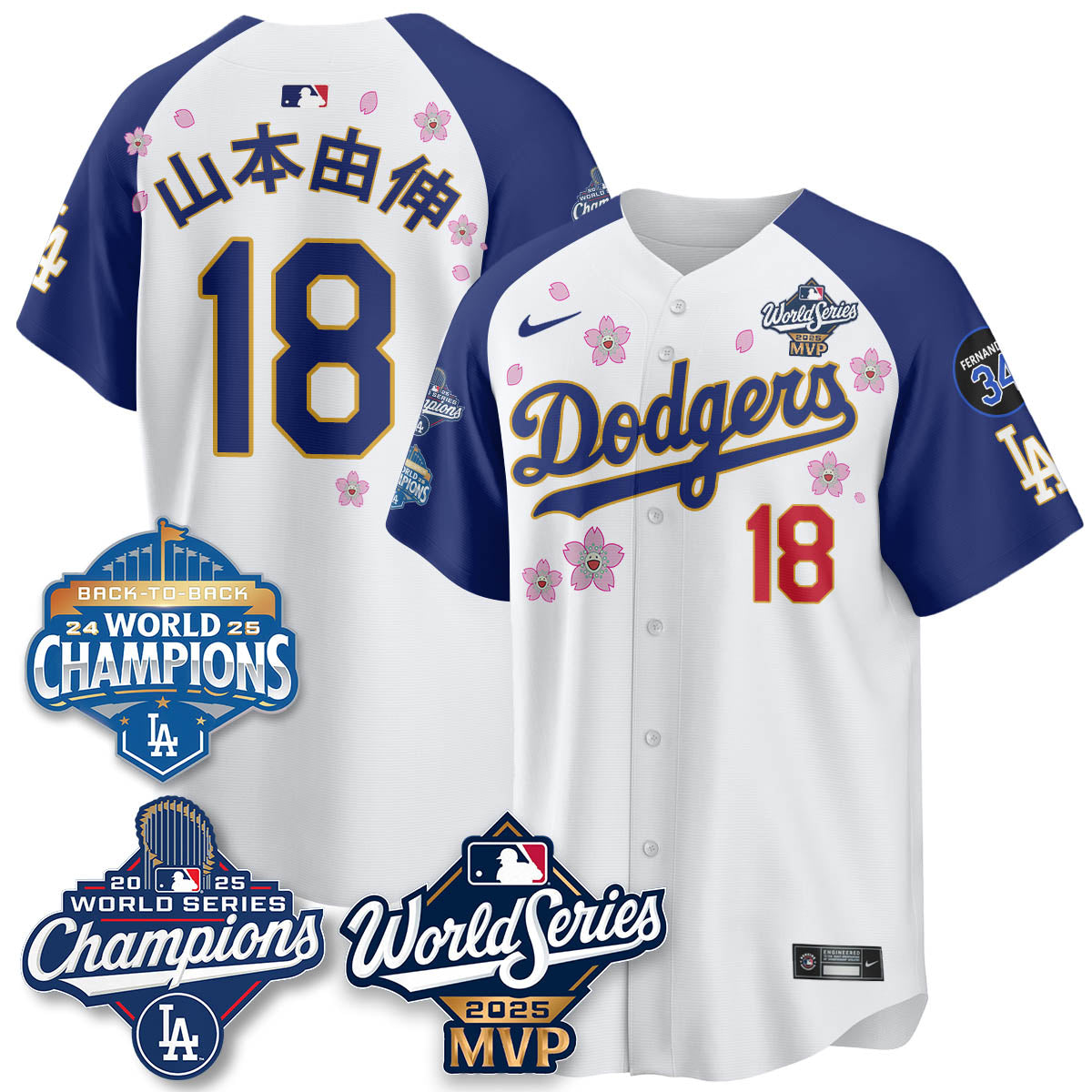 Yoshinobu Yamamoto LAD 2025 World Series MVP Jersey - All Stitched