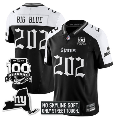 NYG 100th Seasons 'Gothic Gotham Edition' Vapor Limited Jersey - All Stitched