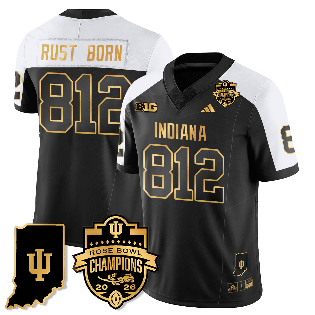 Indiana H Vapor Limited Football Gold Jersey - Rose Bowl Champions - All Stitched