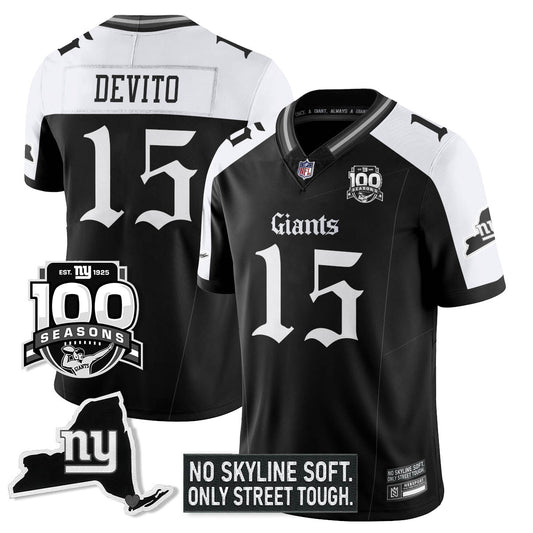 NYG 100th Seasons 'Gothic Gotham Edition' Vapor Limited Jersey - All Stitched