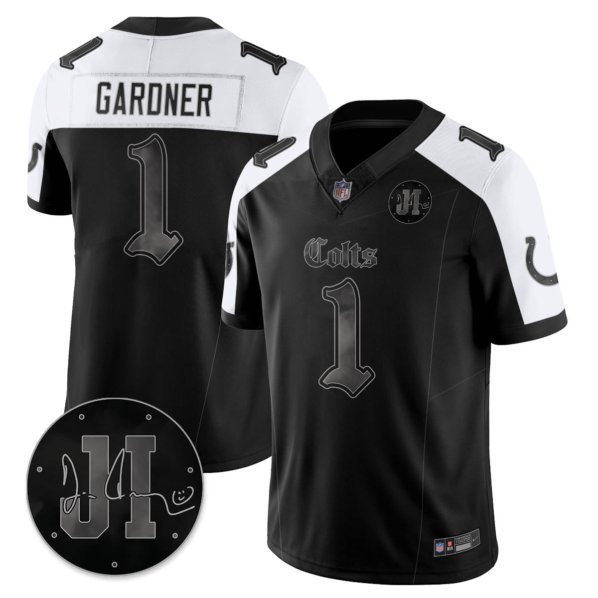 IND 'Dark Gothic' Vapor Limited Jersey - Jim Irsay Patch - All Stitched