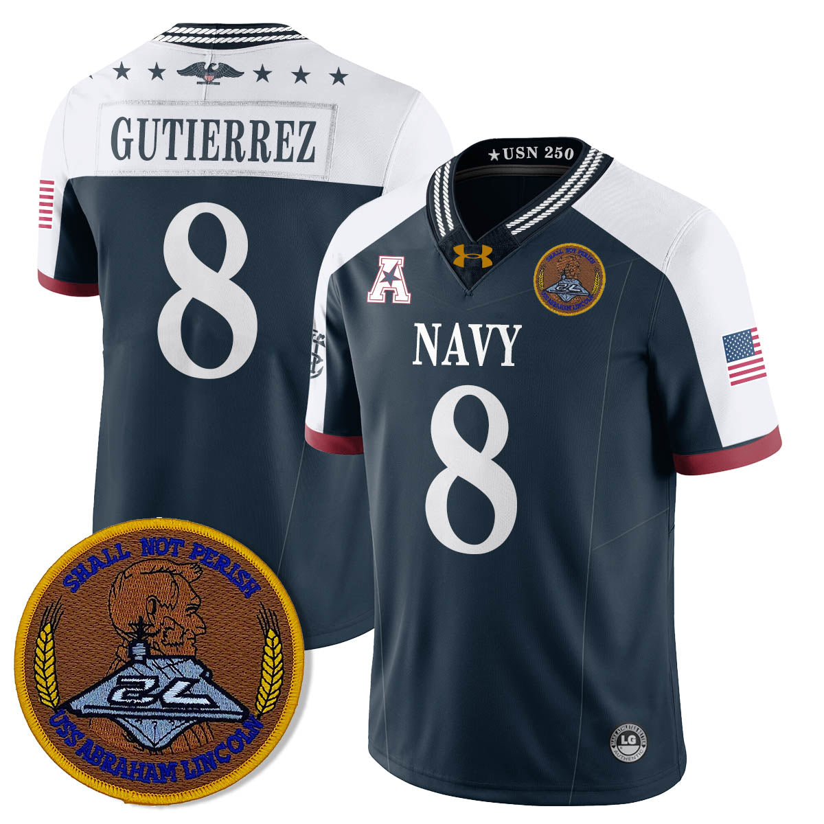 Navy MID Honoring the 250th Anniversary of the United States Navy Jersey - All Stitched