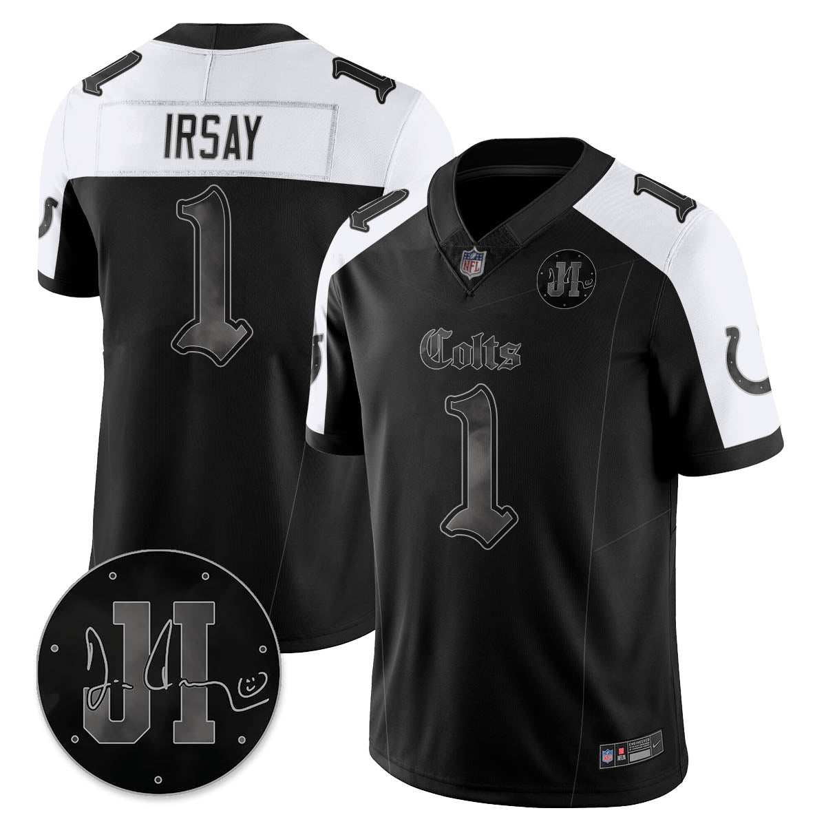 IND 'Dark Gothic' Vapor Limited Jersey - Jim Irsay Patch - All Stitched