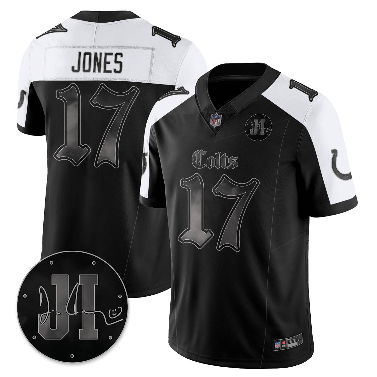 IND 'Dark Gothic' Vapor Limited Jersey - Jim Irsay Patch - All Stitched