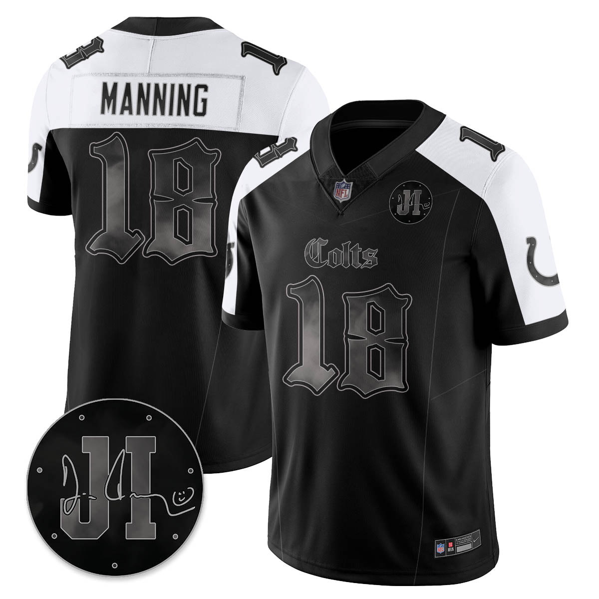 IND 'Dark Gothic' Vapor Limited Jersey - Jim Irsay Patch - All Stitched
