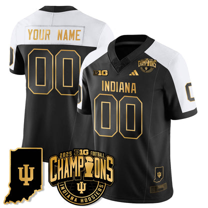 Indiana H Vapor Limited Football Gold Custom Jersey - Big 10 Champions - All Stitched