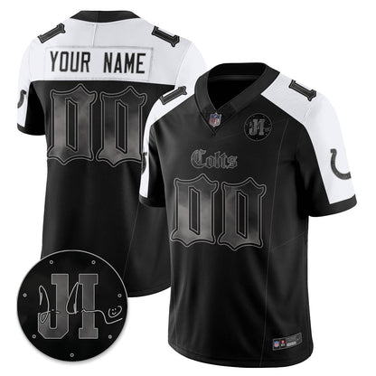 Custom IND 'Dark Gothic' Vapor Limited Jersey - Jim Irsay Patch - All Stitched