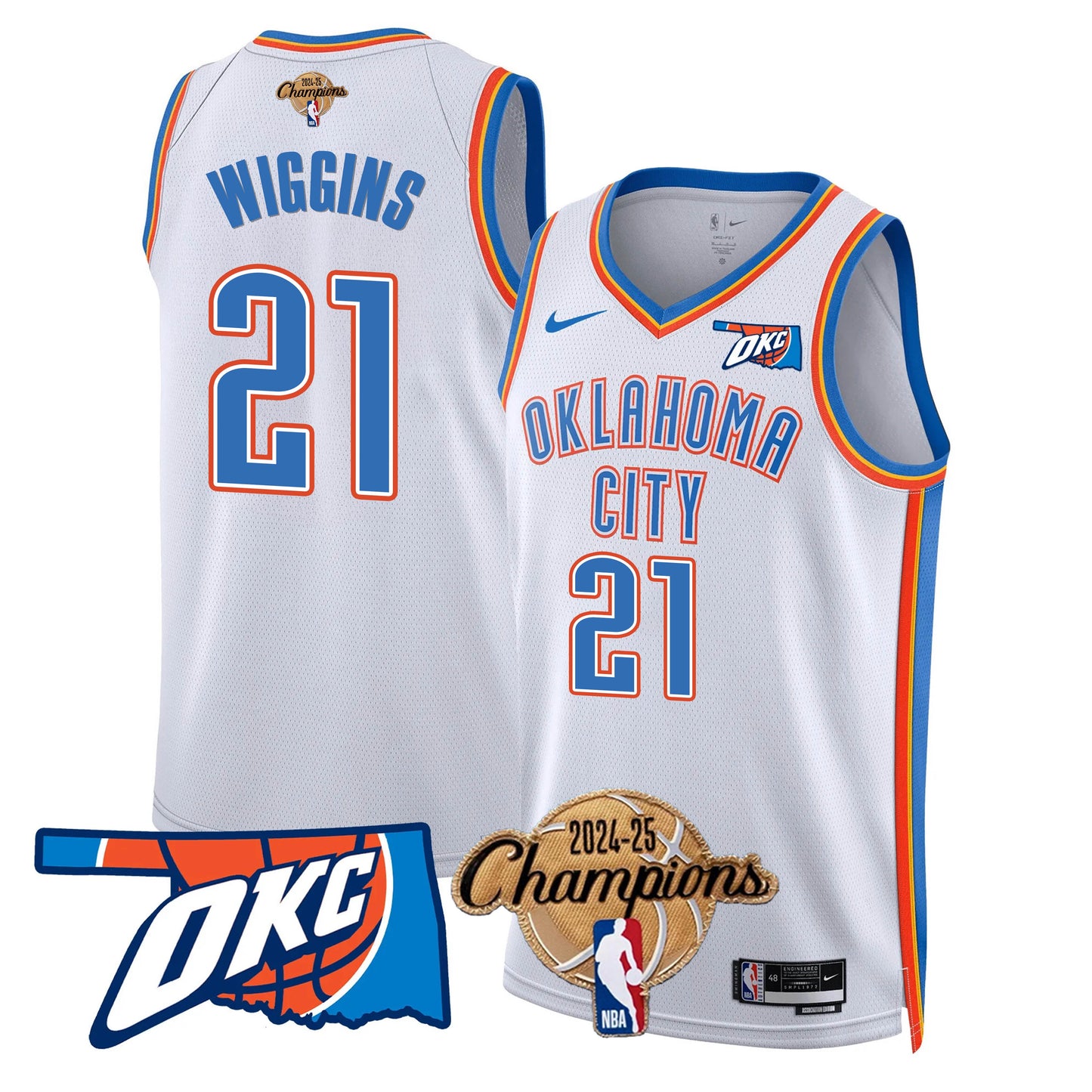 OKC 2024-25 Champions Jersey - All Stitched