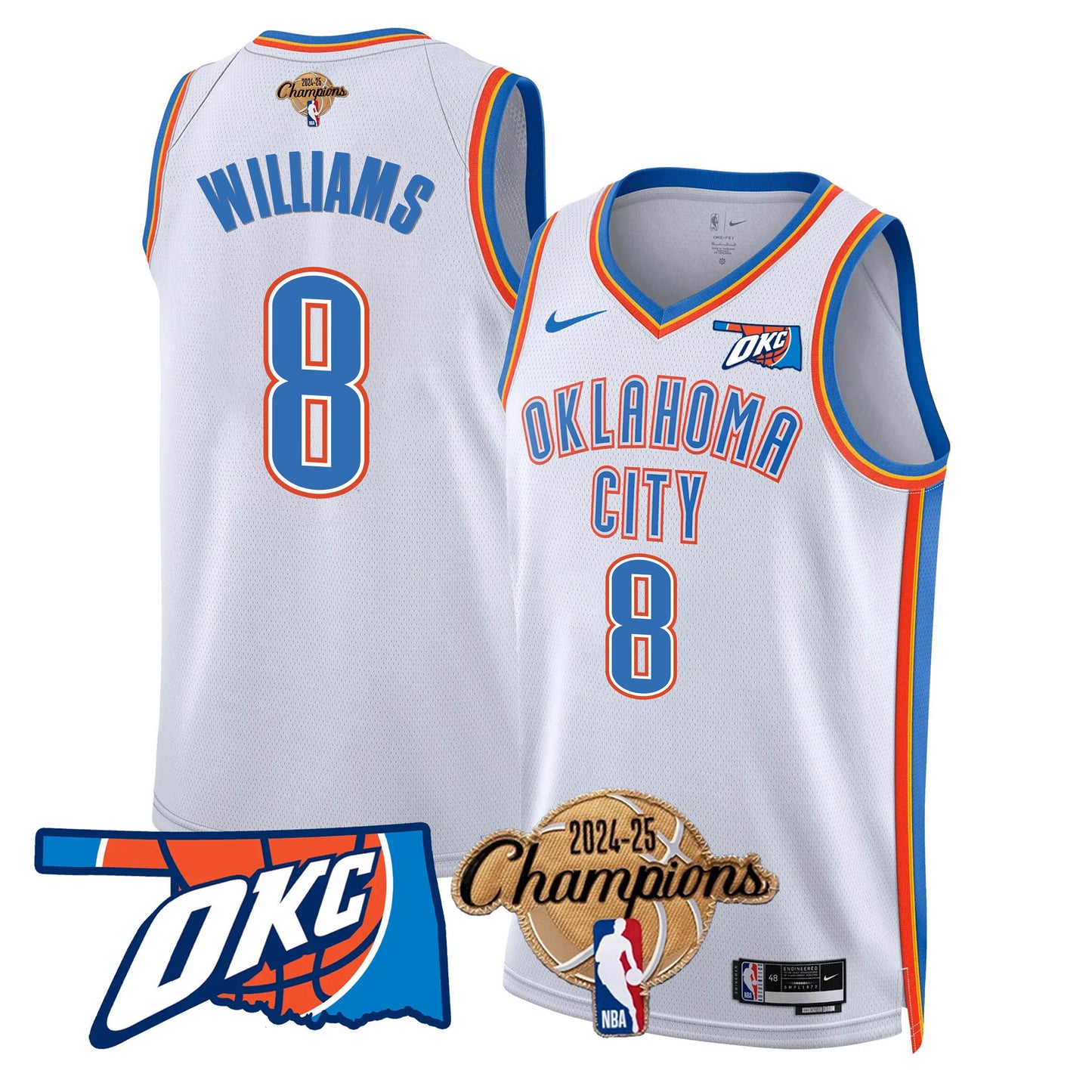 OKC 2024-25 Champions Jersey - All Stitched