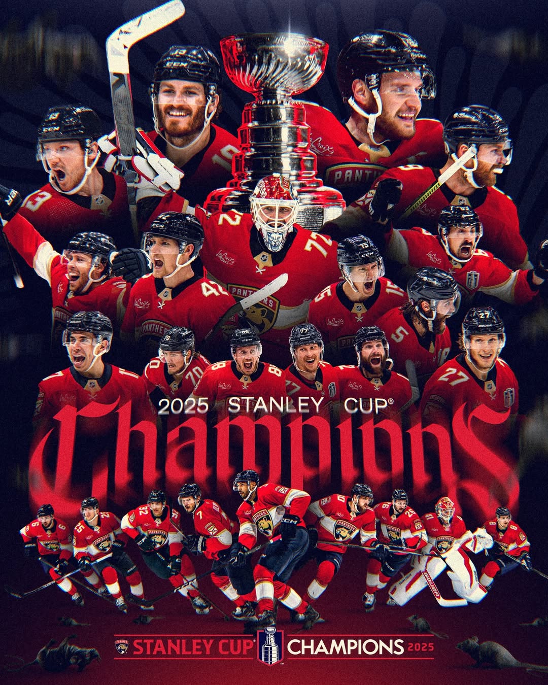 FLA 2025 Stanley Cup Champions Jersey - All Stitched
