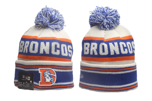 DEN Cuffed Knit Hat with Pom - Embroidered Patch