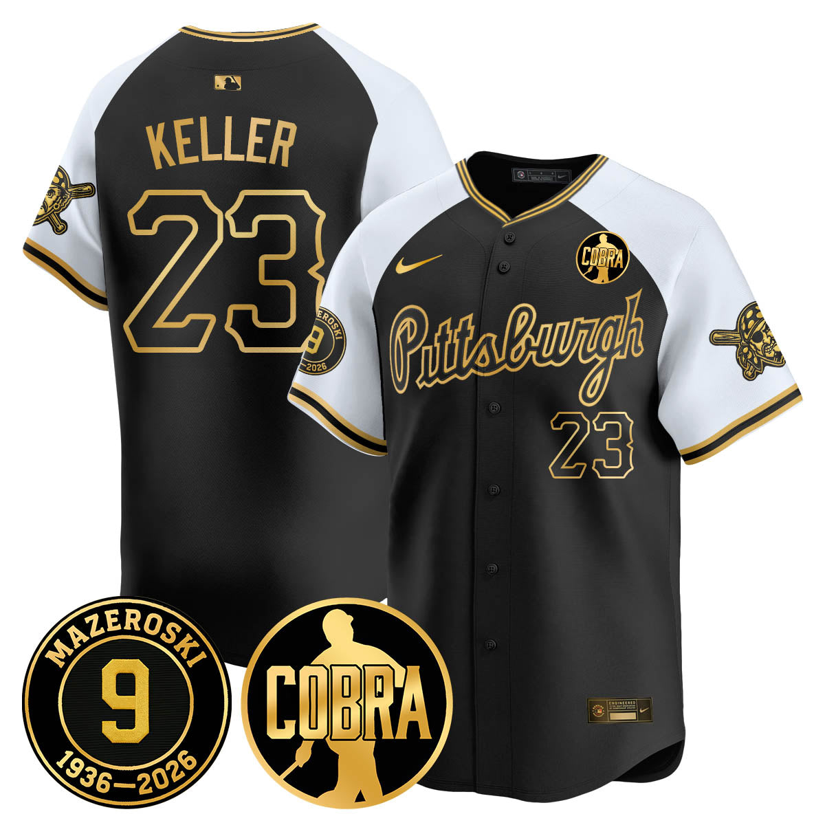 PIT Memories Vapor Limited Gold Jersey - Bill Mazeroski Patch - All Stitched