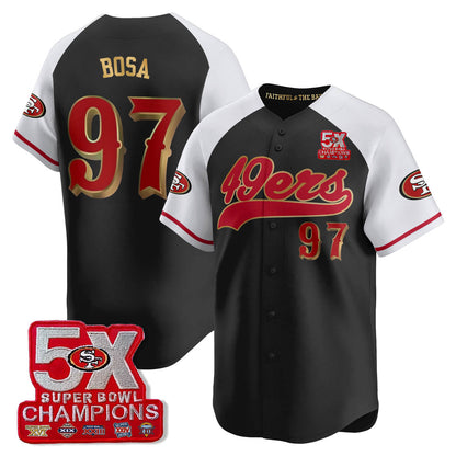 SF 5-Time Champions Patch Vapor Baseball Jersey - All Stitched