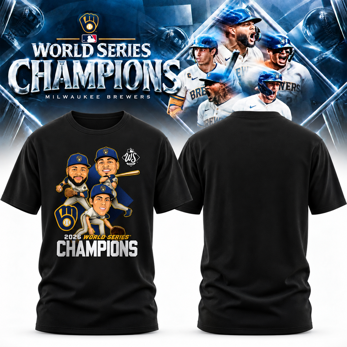 MIL World Series Champions One Side T-Shirt - Printed V25