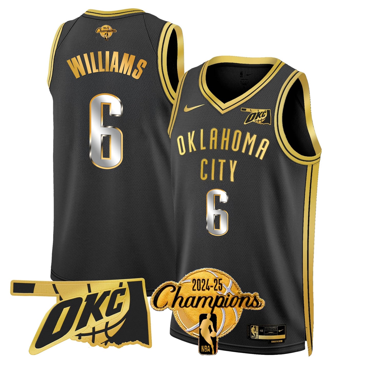 OKC 2024-25 Champions Jersey - All Stitched