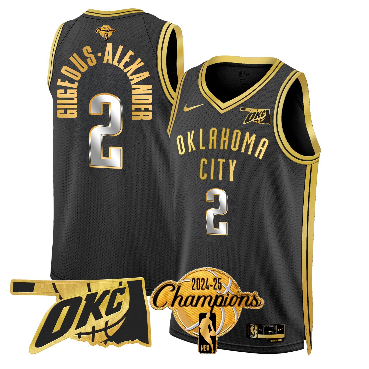 OKC 2024-25 Champions Jersey - All Stitched