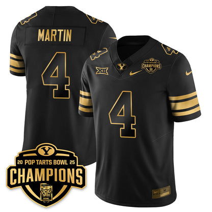 BYU Cougars Football 2025 Pop-Tarts Bowl Champions Gold Jersey - All Stitched