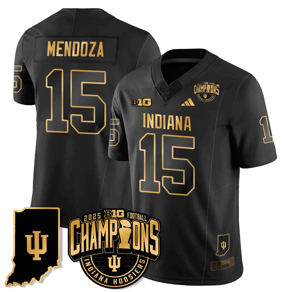 Indiana H Vapor Limited Football Gold Jersey - Big 10 Champions - All Stitched