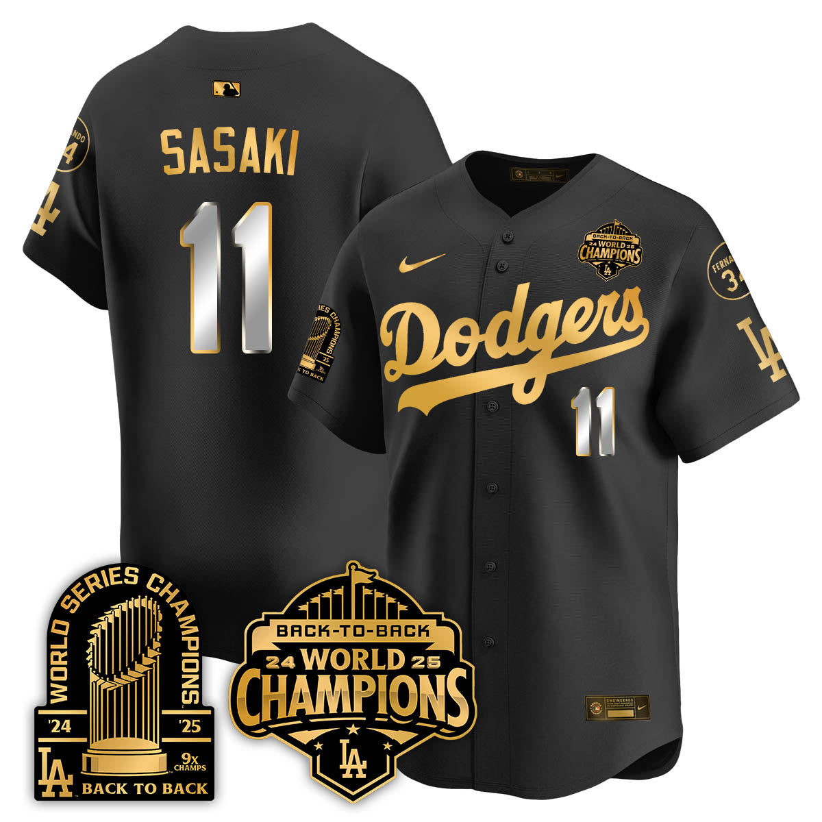 LAD 2025 World Series Champions Jersey - 9x Champs - All Stitched N2