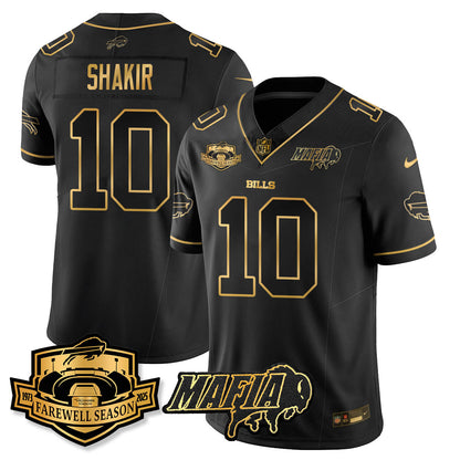 BUF 2025 Bills Mafia Patch Gold Vapor Limited Jersey - All Stitched