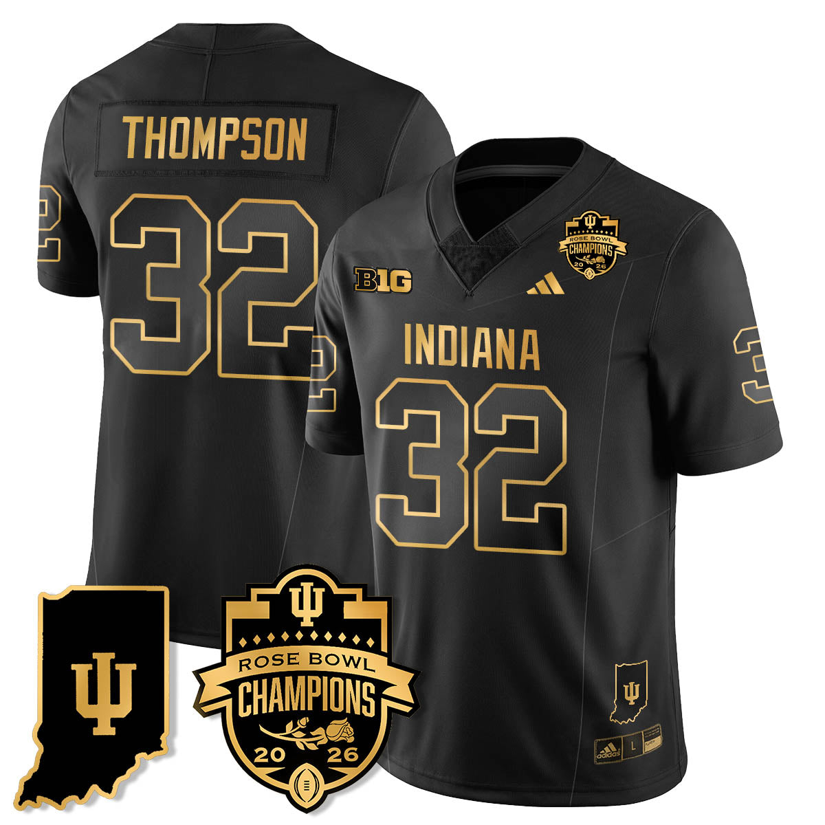 Indiana H Vapor Limited Football Gold Jersey - Rose Bowl Champions - All Stitched