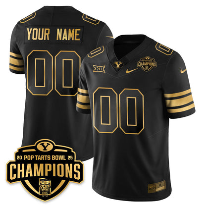 Custom BYC Football 2025 Pop-Tarts Bowl Champions Gold Jersey - All Stitched