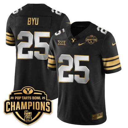 BYU Cougars Football 2025 Pop-Tarts Bowl Champions Gold Jersey - All Stitched