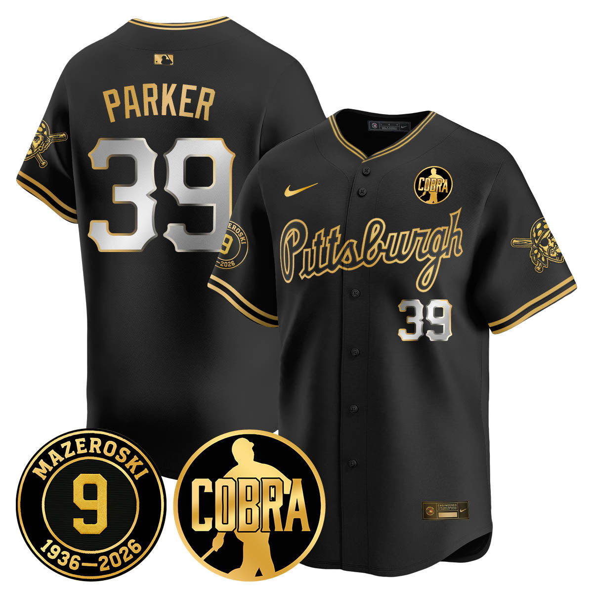 PIT Memories Vapor Limited Gold Jersey - Bill Mazeroski Patch - All Stitched