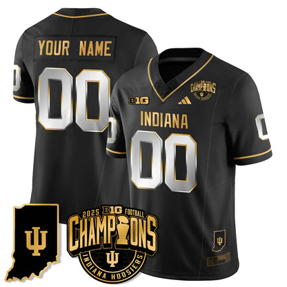 Indiana H Vapor Limited Football Gold Custom Jersey - Big 10 Champions - All Stitched