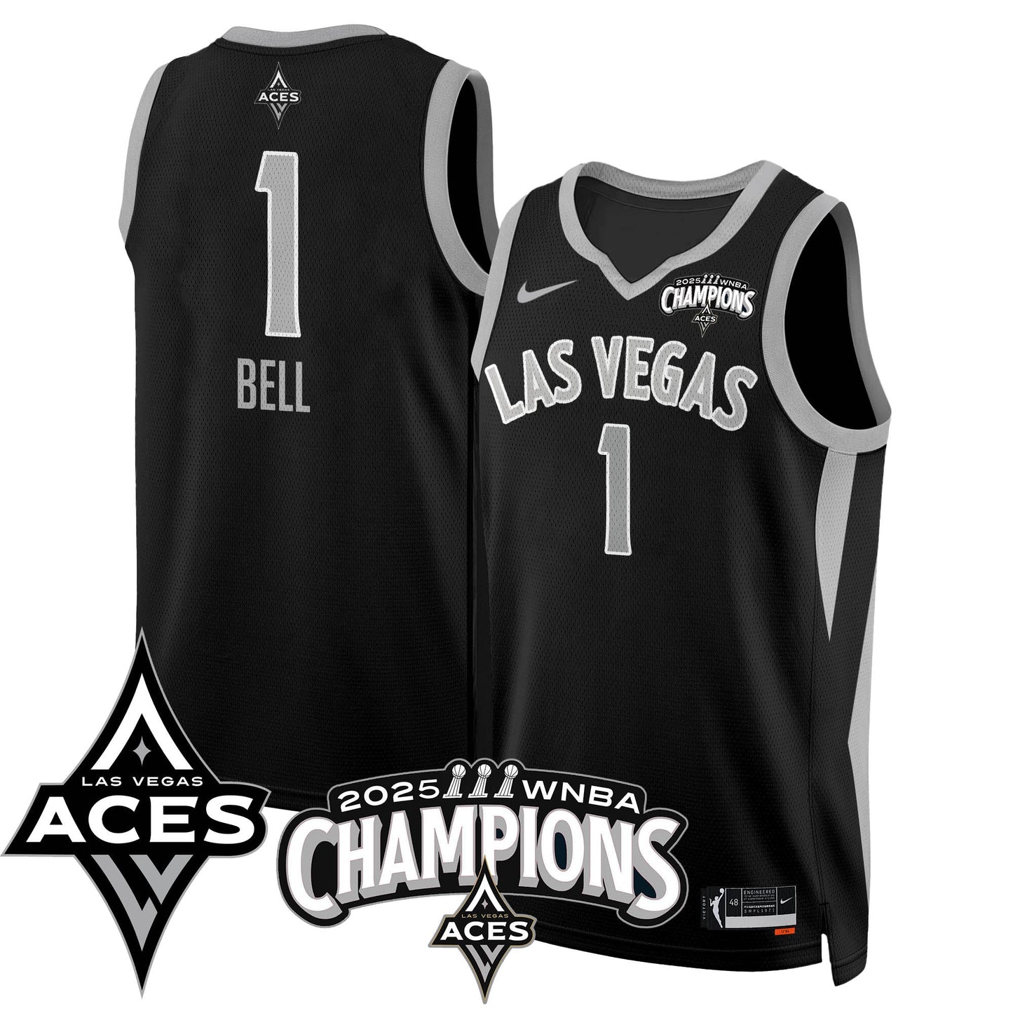 Las Vegas Aces 2025 WNBA Championship Jersey - All Stitched