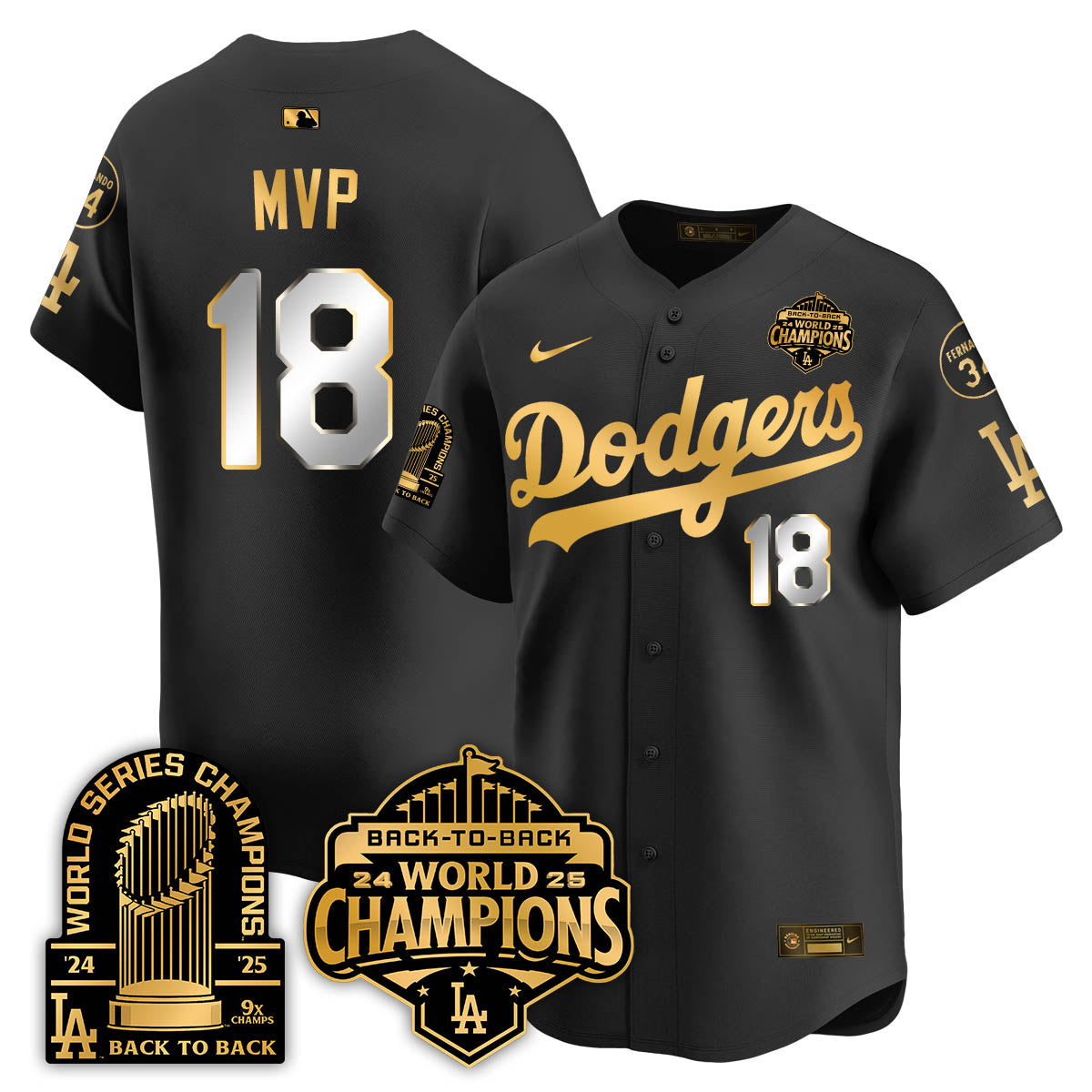 LAD 2025 World Series Champions Jersey - 9x Champs - All Stitched N2