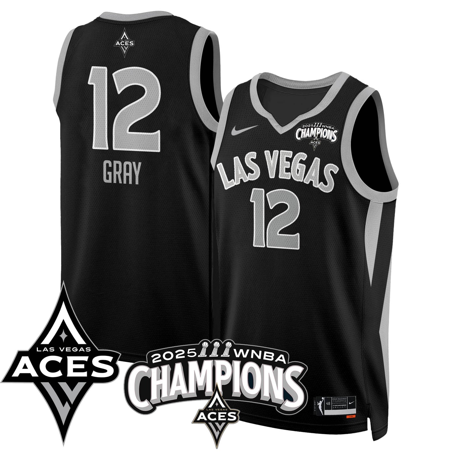Las Vegas Aces 2025 WNBA Championship Jersey - All Stitched