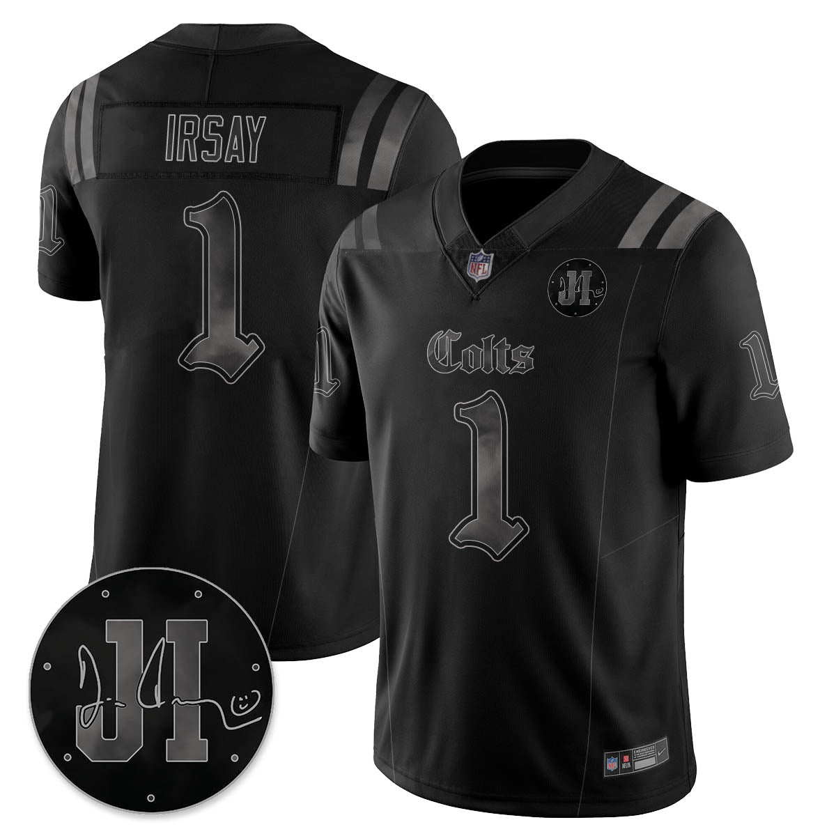 IND 'Dark Gothic' Vapor Limited Jersey - Jim Irsay Patch - All Stitched