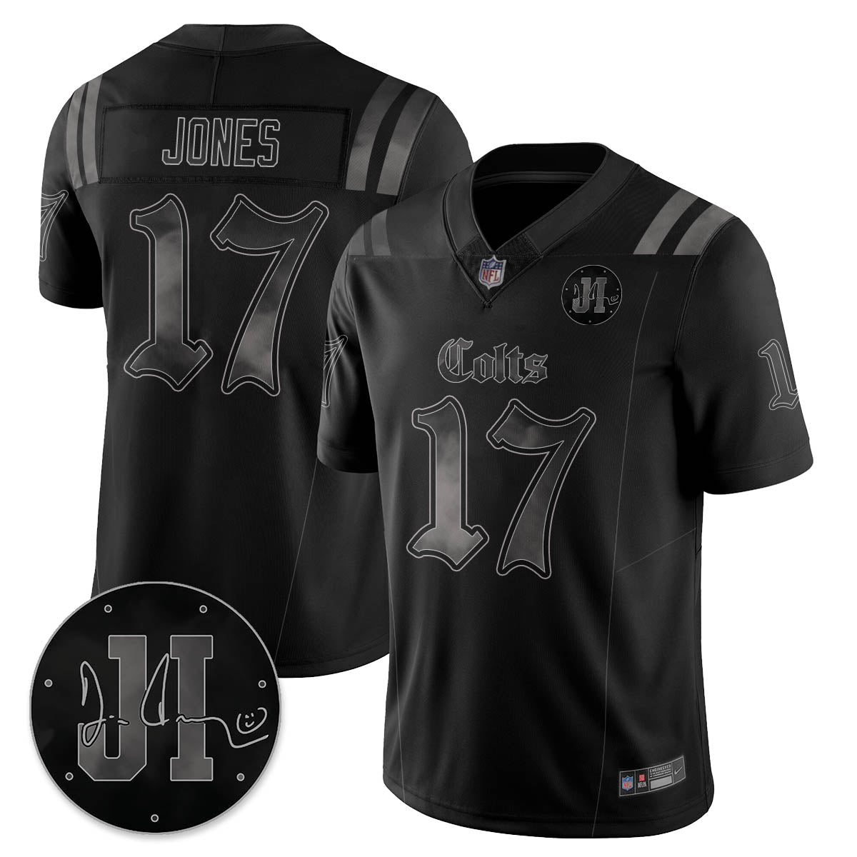 IND 'Dark Gothic' Vapor Limited Jersey - Jim Irsay Patch - All Stitched