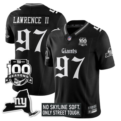 NYG 100th Seasons 'Gothic Gotham Edition' Vapor Limited Jersey - All Stitched