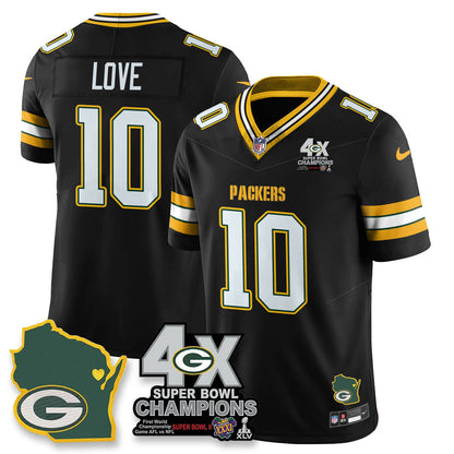 GB 4-Time Champions Patch Vapor Limited Jersey - All Stitched