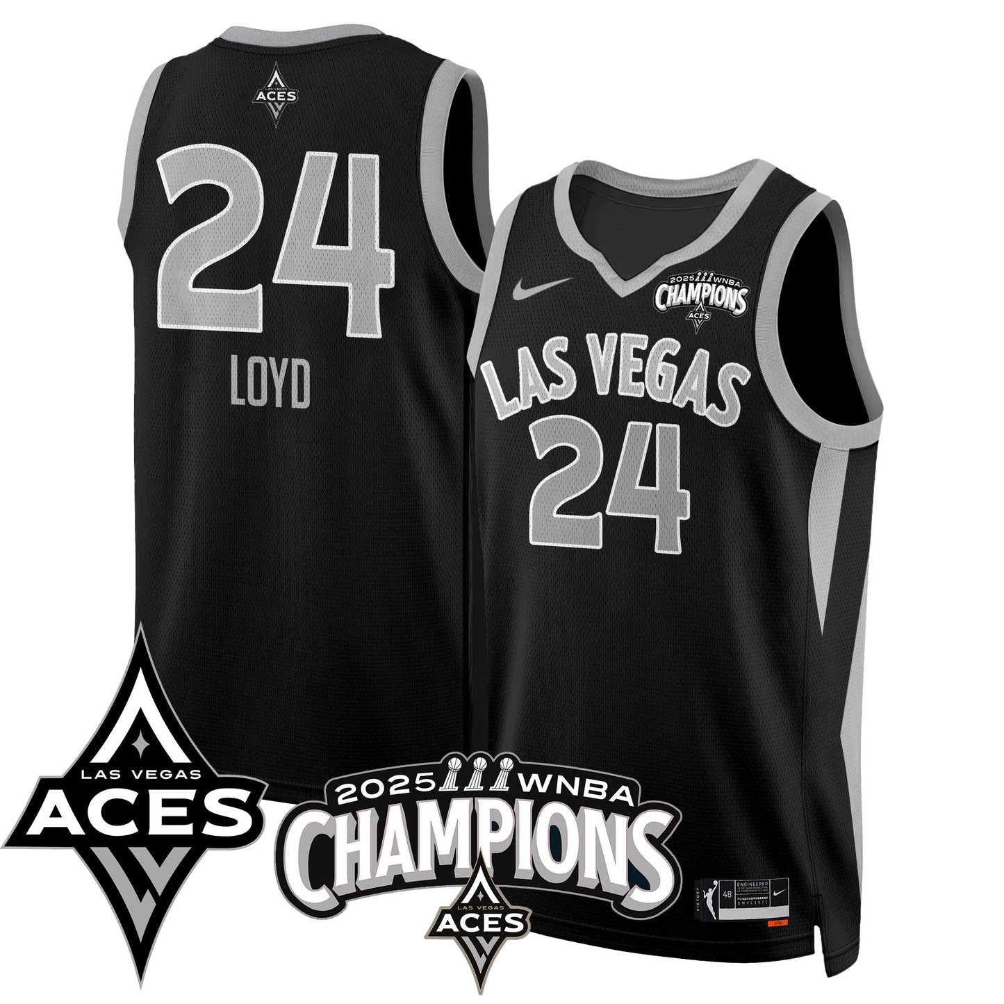 Las Vegas Aces 2025 WNBA Championship Jersey - All Stitched