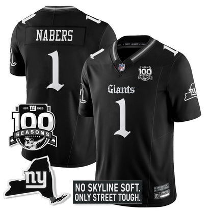 NYG 100th Seasons 'Gothic Gotham Edition' Vapor Limited Jersey - All Stitched