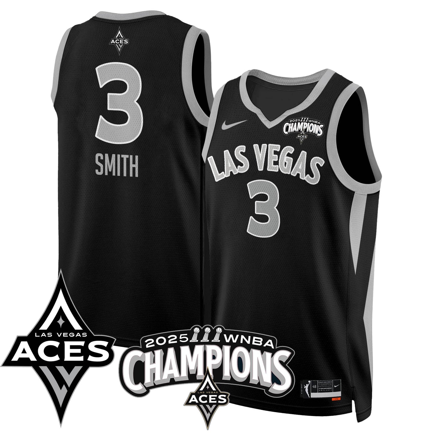 Las Vegas Aces 2025 WNBA Championship Jersey - All Stitched